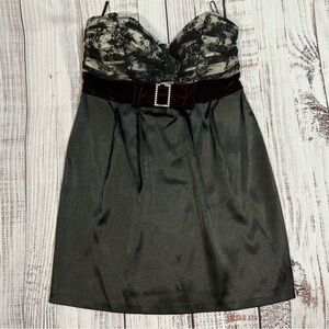 Charlotte Russe Black and Cream Lace Mini Dress